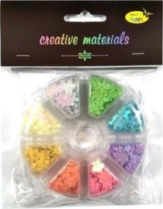 Cekiny kwiatki 8 kolorów 6mm 40g 1
