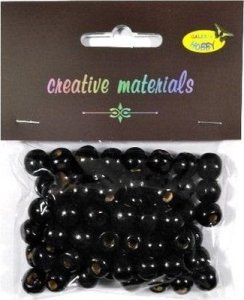Koraliki drewniane czarne 10mm 25g 1
