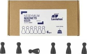 Magnesy neodymowe Bowling czarne 6szt LEVIATAN 1