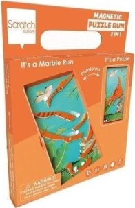 Magnetyczne puzzle Dinozaur i tor kulek gra 2w1 1
