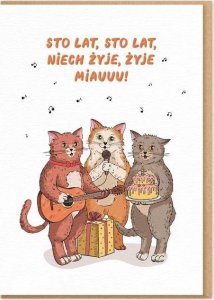Karnet Urodziny - Koty sto lat 1
