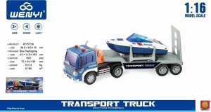 Samochód z lawetą i motorówką 1:16 WY571M 1