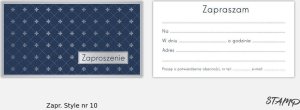 Zaproszenia Style wzór nr 10 (opakowanie 10 szt.) 1