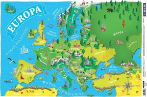 Mapa europu dla dzieci Podkładka na biurko 1