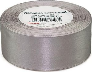 Wstążka satynowa srebrna 38mmx32m 1