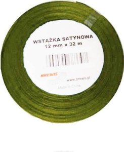 Wstążka satynowa butelkowa zieleń 12mmx32m 1