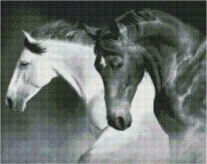 Diamentowa mozaika - Czarno-biała moc 40x50cm 1
