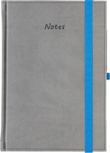 Notes A5 kratka Vivella z gumką szary 1