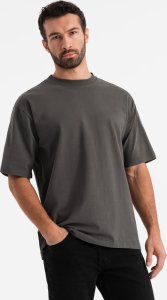 Męski t-shirt bawełniany LOOSE FIT z okrągłym dekoltem  szarozielony V3 OM-TSBC-0234 XXL 1