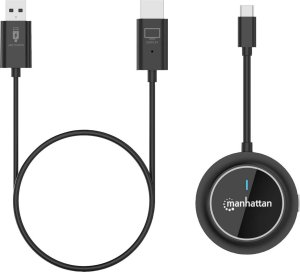 Manhattan 208420 przedłużacz AV Nadajnik i odbiornik AV Czarny 5