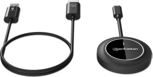 Manhattan 208420 przedłużacz AV Nadajnik i odbiornik AV Czarny 9