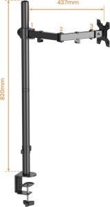 Wysoki 80cm Biurkowy Uchwyt na Monitor 13-32 cale VX-23A Uniwersalny Regulowany 6