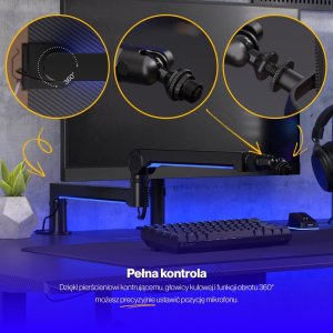 Endorfy Statyw biurkowy Broadcast Low Profile RGB Boom Arm (EY0A010) 18