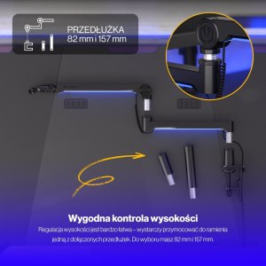 Endorfy Statyw biurkowy Broadcast Low Profile RGB Boom Arm (EY0A010) 19