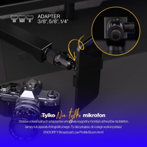 Endorfy Statyw biurkowy Broadcast Low Profile Boom Arm (EY0A009) 16