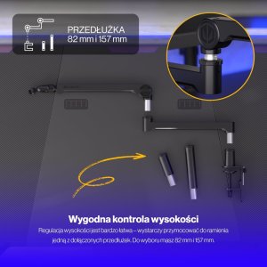 Endorfy Statyw biurkowy Broadcast Low Profile Boom Arm (EY0A009) 18