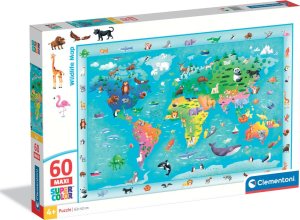 Clementoni Puzzle Maxi SuperColor Wildlife Map 60 elementów (26072) 1