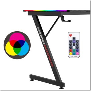 Biurko Shadow Gamer 2.0 LED RGB Czarne 140 cmx60 cm 13