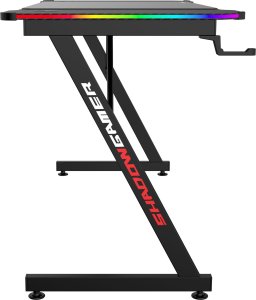 Biurko Shadow Gamer 2.0 LED RGB Czarne 140 cmx60 cm 10