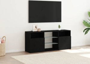 vidaXL Szafka pod TV z oświetleniem LED, czarny dąb, 120x30x50 cm 4