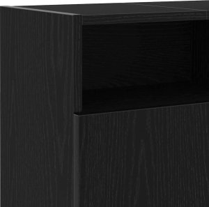 vidaXL Szafka pod TV z oświetleniem LED, czarny dąb, 120x30x50 cm 10