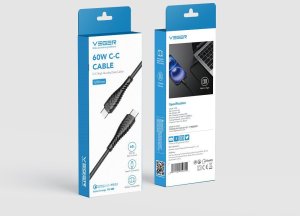 Kabel USB Veger USB-C - USB-C 1.2 m Czarny 2