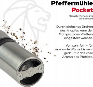 POCKET Młynek do pieprzu 10 cm 11