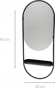 Owalne lustro ścienne z półeczką 2