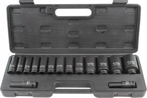 Zestaw nasadek udarowych głębokich 1/2" 15el. (6-kątnych) (10-36mm) 3