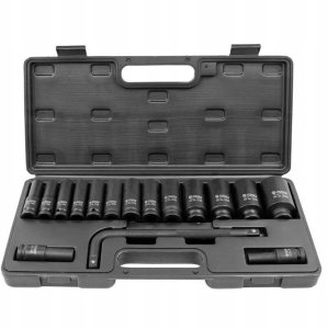 Zestaw nasadek udarowych głębokich 1/2" 15+1el. (6-kątnych) (10-36mm) 1