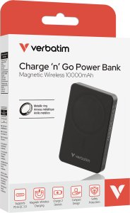 Verbatim Verbatim, powerbank z �adowaniem bezprzewodowym, 5V, �adowanie telefonu, 32227, 10000mAh, Mocowanie magnetyczne, Czarny 3