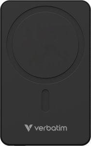Verbatim, powerbank z �adowaniem bezprzewodowym, 5V, �adowanie telefonu, 32225, 5000mAh, Mocowanie magnetyczne, Czarny 1