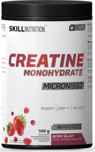 Skill - Kreatyna, Mikronizowany Monohydrat, Jagoda, Proszek, 500g 1