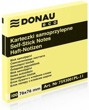 Donau Notes Żółty Samoprzylepny 76X76 (7593001PL-11) 1