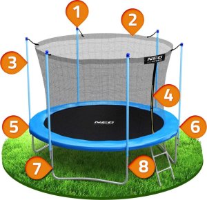 Trampolina ogrodowa Neo-Sport Trampolina ogrodowa 10ft/312cm z siatką wewnętrzną i drabinką 11