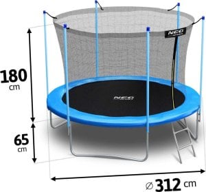 Trampolina ogrodowa Neo-Sport Trampolina ogrodowa 10ft/312cm z siatką wewnętrzną i drabinką 12