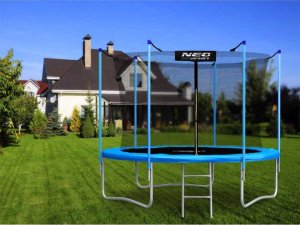 Trampolina ogrodowa Neo-Sport Trampolina ogrodowa 10ft/312cm z siatką wewnętrzną i drabinką 2