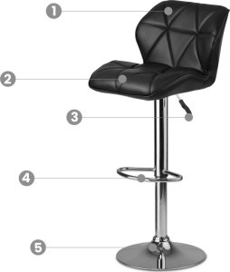 Sofotel Hoker barowy z oparciem Castel czarny - 2szt. (260100-2) 5