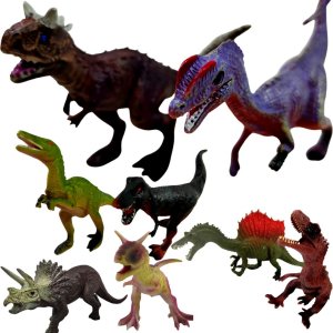 ZESTAW DINOZAURY DINOZAUR FIGURKI T-REX DUŻE 8 SZT EDUKAMP 1