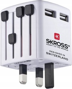 Kelioninis tinklo kroviklis 2x USB lizdai 5V 2400 mA EU/US/UK/AU kistukai, SKROSS 1