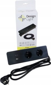 Ilgiklis montuojamas balde TAOBOX 2x Schuko lizdai 1x USB, 1x USB-C 1.5m juodas Design Light 1