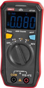Unit Skaitmeninis multimetras, CAT III 600V, NCV,  600V AC/DC, 20MOm, -40~300C, 4000, UNI-T 12