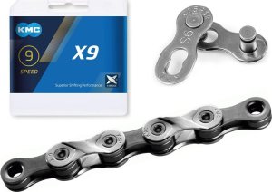 Łańcuch KMC X9 srebrno-szary, 122 ogniwa, 6,6mm, 9-rzędowy 1
