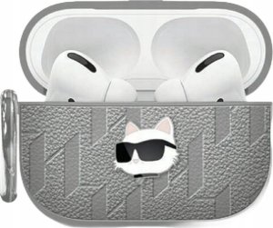 Etui Karl Lagerfeld Monogram Choupette Head do Apple AirPods 4 srebrny 1