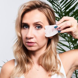 Yeye Kamień Gua Sha do masażu i relaksu - stopa różowy kwarc 2