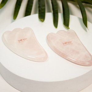 Yeye Kamień Gua Sha do masażu i relaksu - stopa różowy kwarc 4