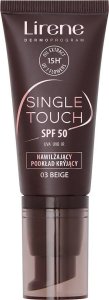 Lirene Single Touch SPF50 Nawilżający podkład kryjący 03 Beige, 30 ml 1