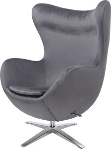Fotel EGG SZEROKI VELVET srebrna podstawa- kolory 1
