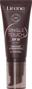 Lirene Single Touch SPF50 Nawilżający podkład kryjący 02 Natural, 30 ml 1