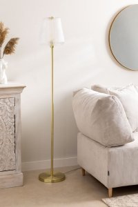 Lampa podłogowa złota ze szklanym kloszem Yulen 1